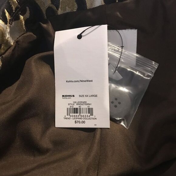 Nine West Skirt Suit Size XXL Leopard Jacquard 2-Piece Set Blazer & Skirt NWT - Picture 13 of 15